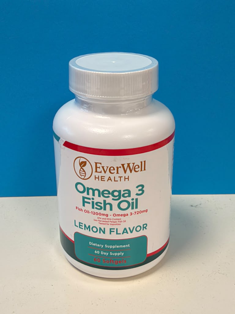 Omega 3 Fish Oil 1200 mg, Lemon Flavor, 60 Softgels